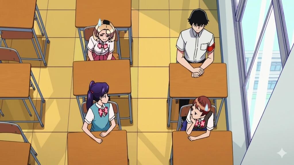 The Klutzy Class Monitor and the Girl with the Short Skirt Episodio 5 Review - Férias de Verão, Irmãs Caçulas e o Encontro que não aconteceu 2 The Klutzy Class Monitor and the Girl with the Short Skirt Episodio 5 Review os quatro na sala e o encontro que nao aconteceu